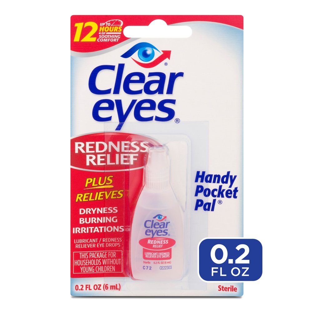 Clear Eyes Redness Relief Eye Drops, Handy Pocket Pal, 0.2 fl oz