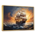 thumbnail image 2 of Designart "Legacy of the Caribbean Pirate Ship III" People Framed Wall Art - Modern Orange Pirate Entryway Framed Wall Art, 2 of 6
