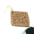 thumbnail image 5 of Oussum Geometric Tassel Wooden Straw Weave Rattan Earrings, 5 of 5