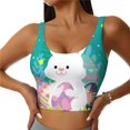 thumbnail image 1 of Fotbe Happy easter Sujetador Deportivo Largo sin Aros para Mujer con Almohadillas y Soporte Medio, Transpirable y Absorbente, Camiseta Tipo Chaleco o Tank Top-Medium, 1 of 8
