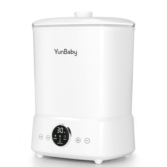 YunBaby Baby Bottle Steamer & Dryer, Large 2-Tier Capacity, Fits Bottles/Pacifiers/Pump Parts, LED Touch, Baby Essentials