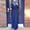Blue, variant on Women's Kaftan Abaya Dress Long Sleeve Self Tie Flowy Maxi Dress Dress Women Casual Wrap Dresses for Women Knee Length Dresses for Women Midi Women Dress Business Casual Dresses Petite Summer Dresses