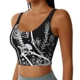 thumbnail image 2 of Pofeuu Vintage Black white Plant skull Print Sports Bra for Women Sexy Vest Yoga Running Gym Fitness Crop Bras Tops-Medium, 2 of 8