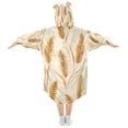 thumbnail image 2 of FORMRS Wearable Blanket Hoodie with Sleeves for Kids Cozy Flannel Sweatshirt, Wheat Ears Pattern, 2 of 7