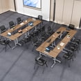 thumbnail image 6 of 2PCS Folding Conference Table with Wheels 47.2"L X15.7"W X29.5"H Maple Mobile Narrow Training Tables for Office, 6 of 9