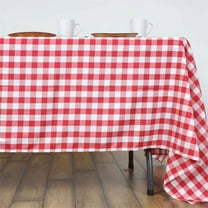 Efavormart Perfect Picnic Inspired Red/White Checkered 60x126" Polyester Tablecloths For Party Event Decor