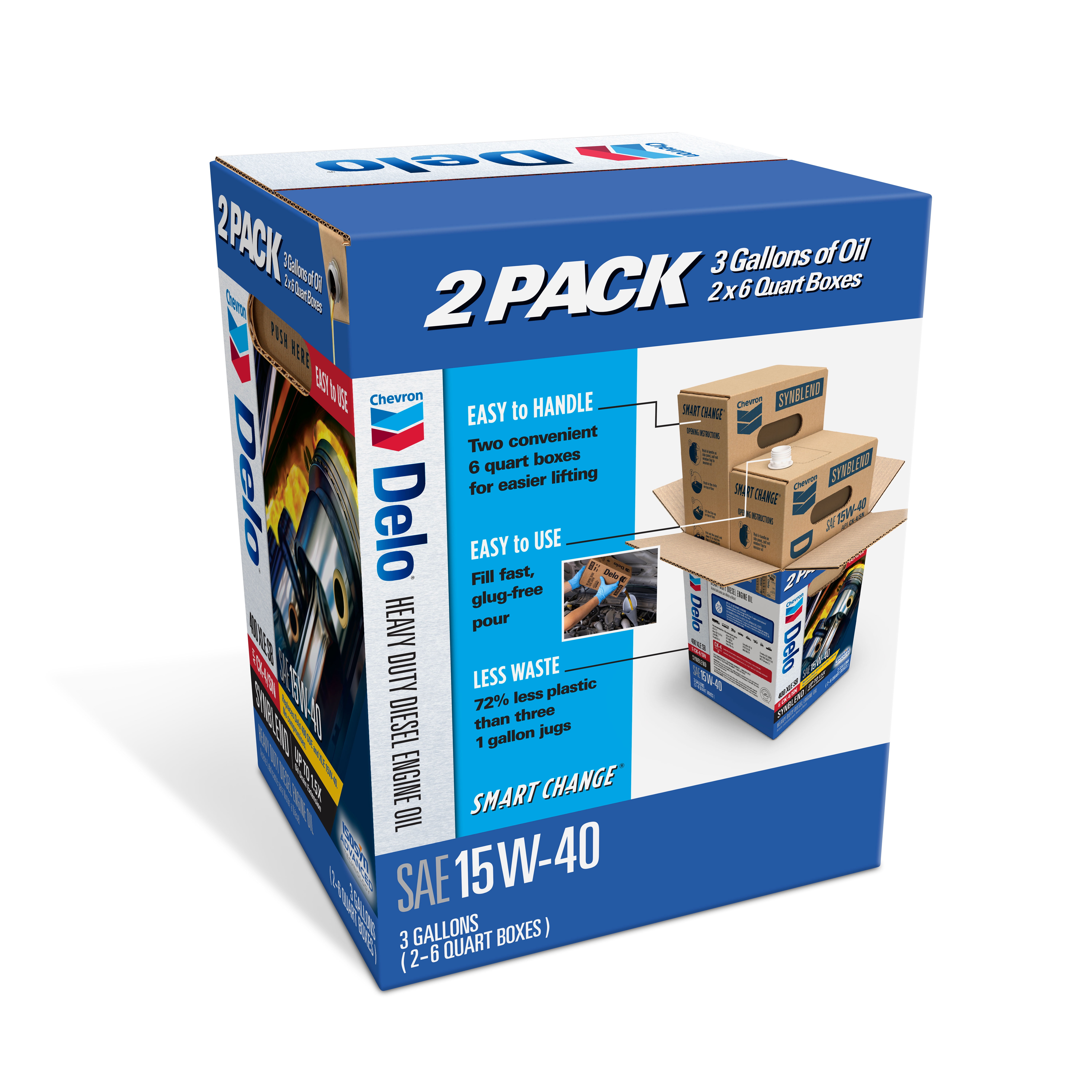 DELO XLE SB Synthetic Blend Diesel Motor Oil SAE 15W-40 3 Gallon Smart Change