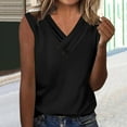 thumbnail image 2 of Tank Tops for Women Summer T Shirt Button Up Tunic Shirts V Neck Sleeveless Blouse Loose Vest Tops Regular-Fit Comfortable Basic Tee Top Casual Blouse Going Out Elegant Tops, 2 of 6