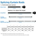 thumbnail image 3 of 5/8" Black Adjustable Metal Curtain Rod Set, 28"-144", 3 of 6