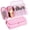 Pink, variant on DODAMOUR Portable Folding Makeup Brush Bag with Silicone Foldable Brush Cleaning Bowl, Multifunctional Cosmetics Rolling Storage Case Makeup Brush Holder, Makeup Brush Organizer Bag for Travel (Blue)