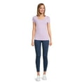 thumbnail image 3 of No Boundaries Scoop Neck Tee with Short Sleeves, 1 or 3-Pack, Women’s, 3 of 5
