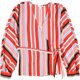 thumbnail image 1 of bar III Blusa cruzada a rayas para mujer, rojo, grande, 1 of 2