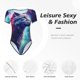 thumbnail image 4 of Balery Starry Multicolored Wolf Body de cuello redondo de manga corta para mujer Tops de manga corta Tops básicos-XX-Large, 4 of 7