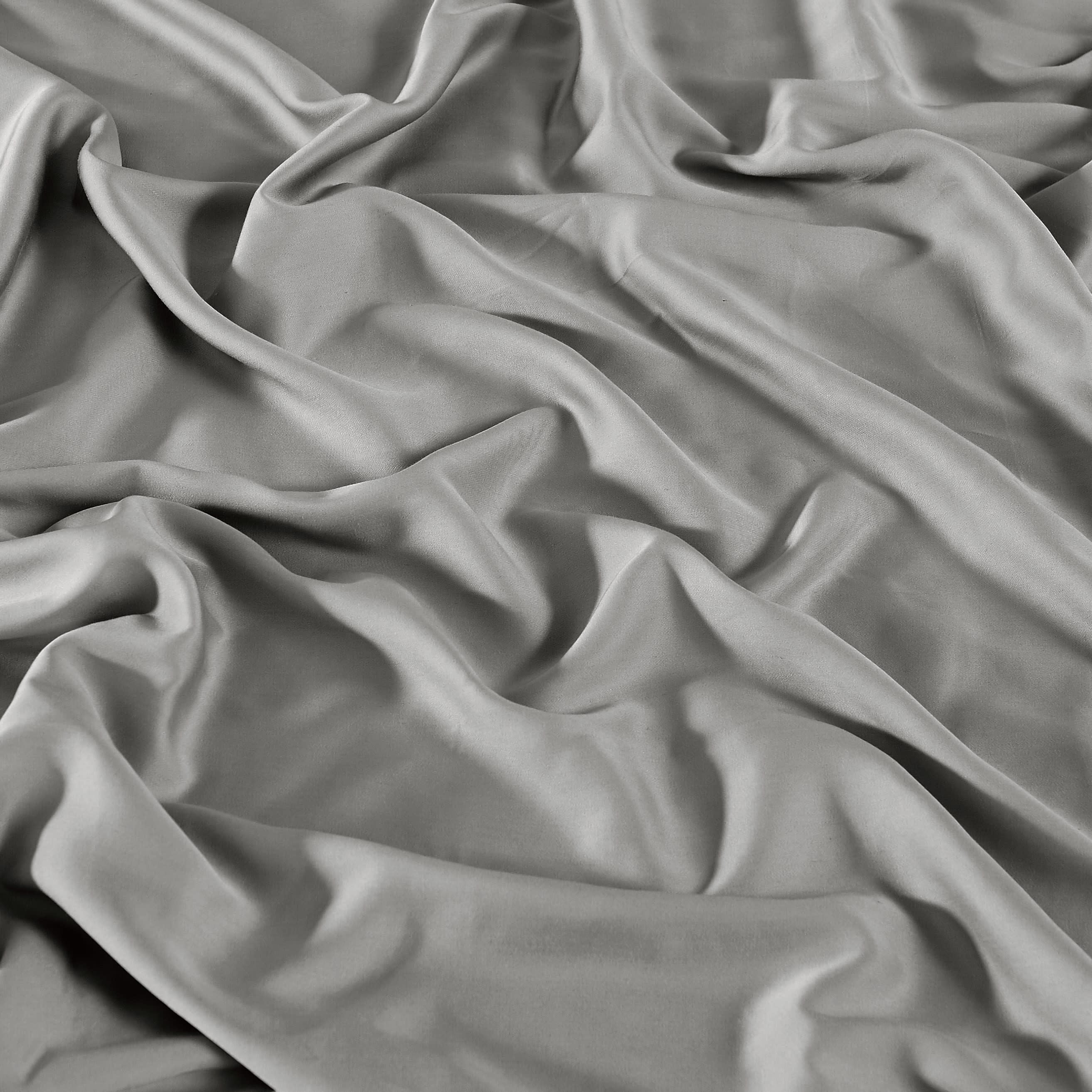 Brooklyn Loom 300 Thread Count Sateen 100% Rayon from Bamboo Deep Pocket 4 Piece King Sheet Set in Grey, All Season, Adult Size, OEKO-TEX Certified