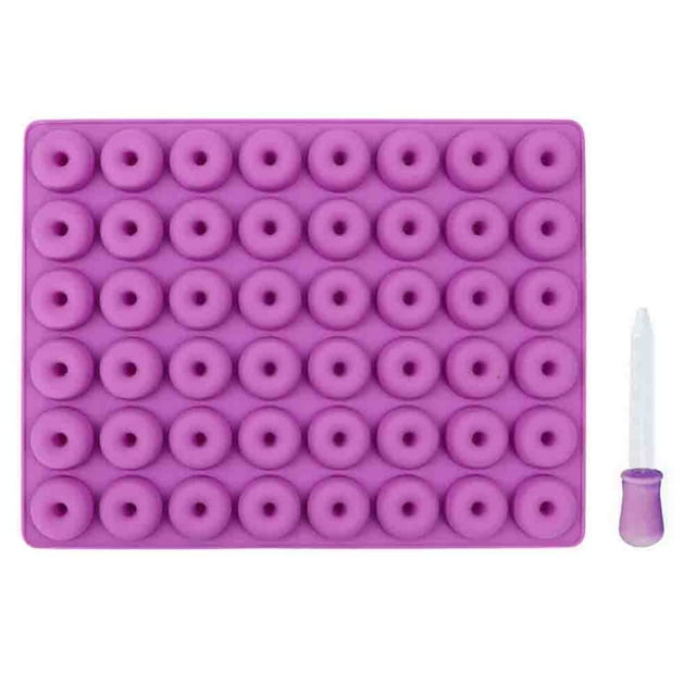 Molde de silicona para donas, gelatina de chocolate de caramelo de silicona de grado alimenticio antiadherente, cubo de hielo con 1 cuentagotas de bonificación Ormromra 2033829-3