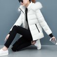 thumbnail image 5 of Dezsed Winter Coats for Women Clearance Women's Winter Tops Jacket with Hood Waist and To Overcome Outer Long Sleeve Coats White XL, 5 of 7