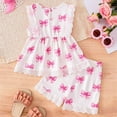 thumbnail image 4 of TOWED22 Baby Toddler Sweet 2pcs Outfits Tank Tee Sleeveless and Shorts Adorable Summer Clothing Sets Lovely(Pink,12-18 M), 4 of 7