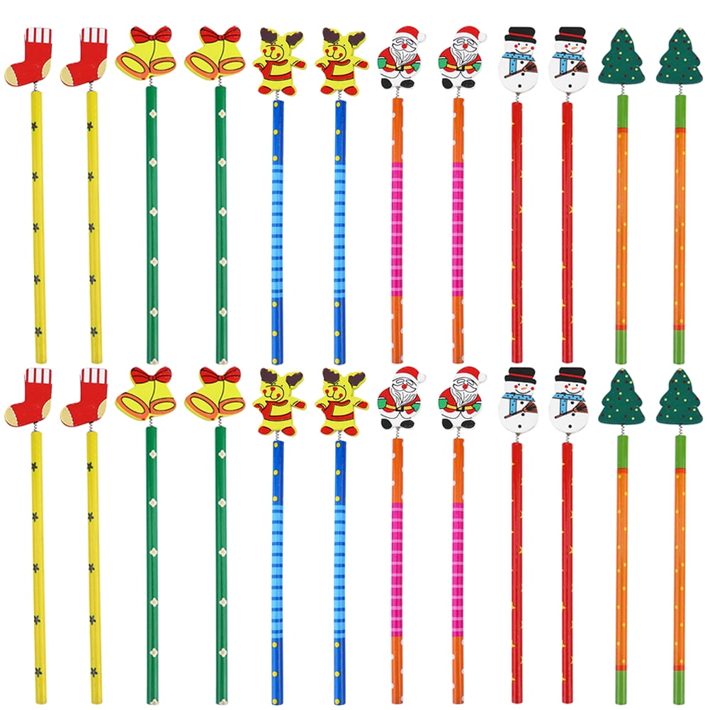 30Pcs Christmas Pencils Bulk Creative Wooden Pencils Funny Pencils