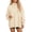 20# Beige, variant on Womens High Neck Sweatshirt Loose Fit Drop Shoulder Long Sleeve with Pockets Casual