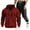 01 Wine, variant on YueHuiYing Men's Sweatsuits 2 Piece Set Hoodies and Cargo Sweatpants Set Casual Athletic Tracksuits Winter Drawstring Jogging Suit