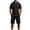 Black, variant on Miqool Men's Shorts Set Short Sleeve Hoodie Drawstring Waist Casual Summer Sportswear Loungewear Two Piece
