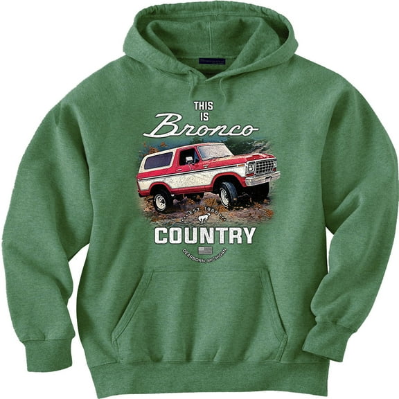 Bronco Country Ford Bronco Green Hoodie Sweatshirt Clothing Accessories Gifts Mens