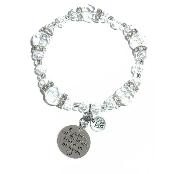 Hidden Hollow Beads - A Piece Of My Heart Lives in Heaven - Crystal Stretch