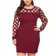 thumbnail image 1 of Vestido acampanado de talla grande para mujer, Sexy, cuello redondo, ahuecado, manga larga sólida, adelgazamiento de glúteos Fridja nbo2102, 1 of 9