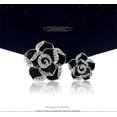 thumbnail image 4 of KAIYANG Un par de ambientadores con fragancia incrustada en diamantes de imitación y diseño de camelia para ventilación de coche (negro), 4 of 4