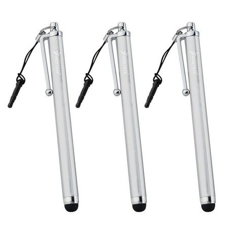 Google Nexus 3 Unlocked Insten 3pcs Silver 3.5mm Plug Stylus Pen For iPad Google Nexus HP TouchPad Playbook Samsung Galaxy Tab 2 3 4 Pro Tablet ()