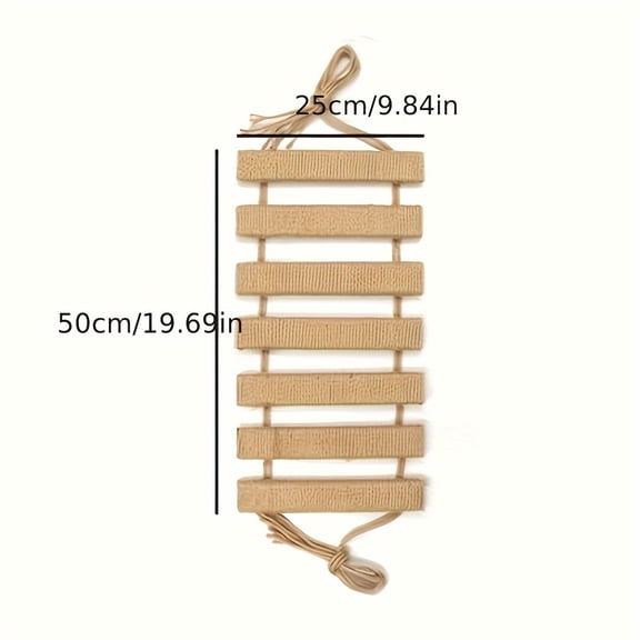 Cat Rope Ladder 19.7 Inch, Natural Wooden Climbing Steps with Hemp Rope for DIY Cat Tree, Cat Condo and Cage