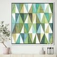 thumbnail image 3 of Designart ' geometric Green Triangle III ' MidCentury Modern Transitional Framed Canvas, 3 of 3