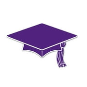 Club Pack of 240 Purple and White Mini Mortarboard Graduation Cap Cutout Party Decorations 4"