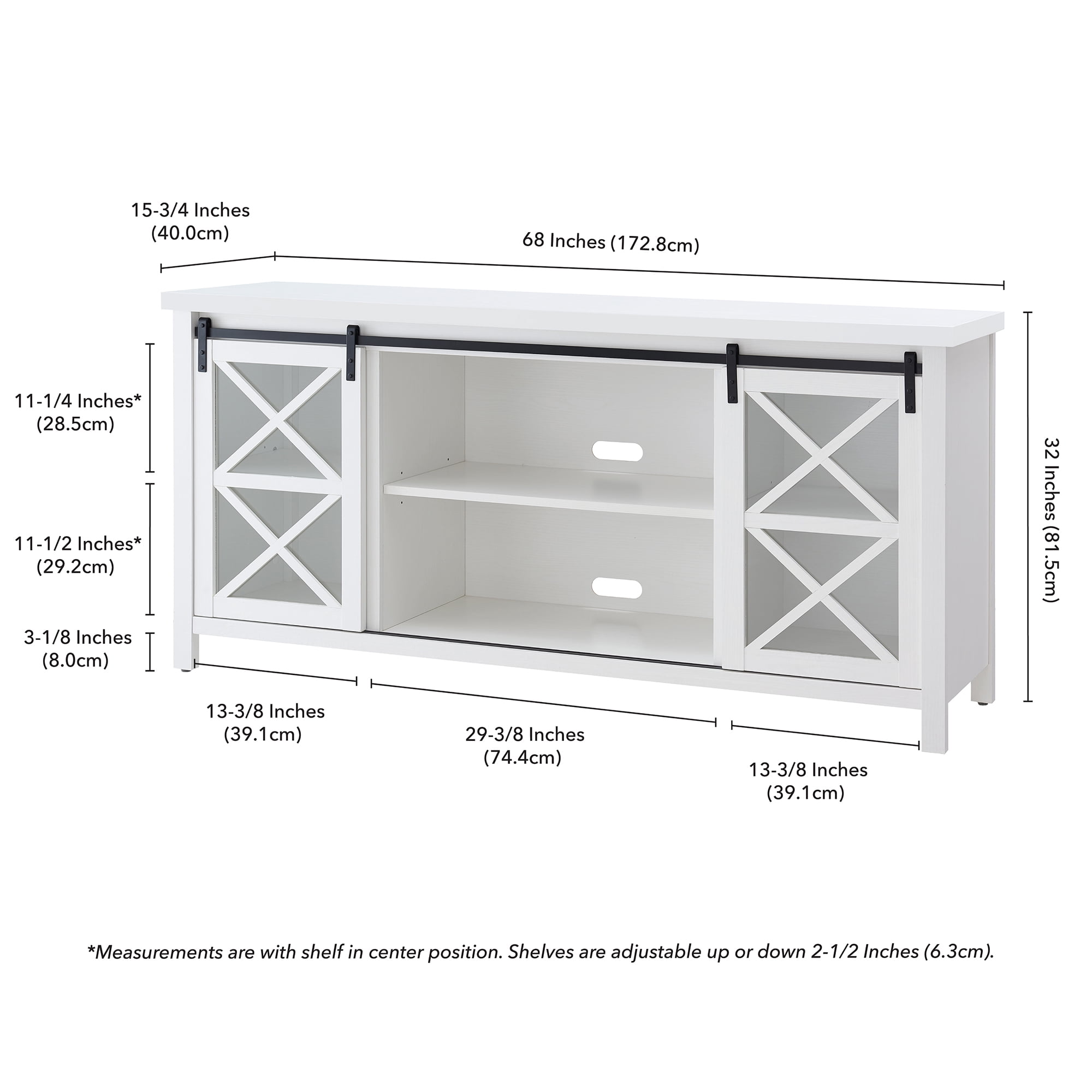 Evelyn&Zoe Clementine Rectangular TV Stand for TV's up to 75", White