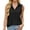 yu124#- Black, variant on EliteGoogv Women Tank Top Loose Fit Solid Color Lapel Vest Cooling Sensation Wrinkled Cloth Sleeveless Shirts Black XL