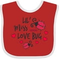 thumbnail image 3 of Inktastic Lil Miss Love Bug with Lady Bug and Hearts Girls Baby Bib, 3 of 4
