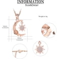 thumbnail image 2 of Crystal Cremation Jewelry for Ashes Crescent Moon and Sun Urn Necklace for Women Men Stainless Steel Memorial Rose Flower Ashes Pendant, 2 of 8