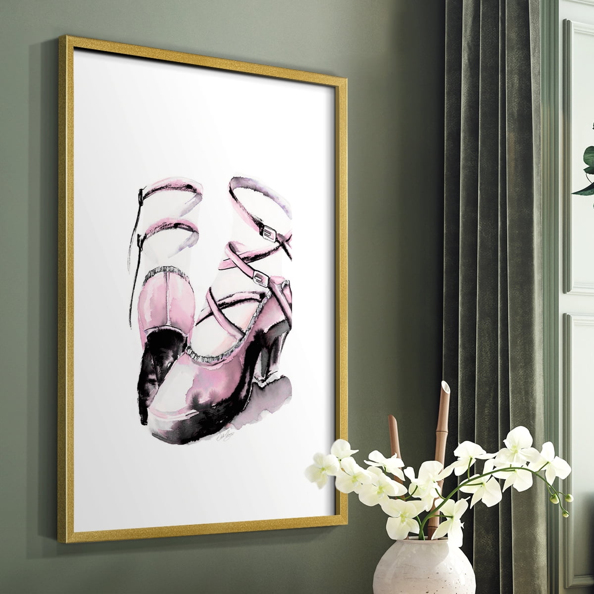 Strappy Platform in Paper Solid Wood 22 x 28 Framed Print