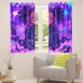 thumbnail image 2 of Black Princess Curtains & Drapes American African Window Curtains 52"Wx84"L 30%-50% Blackout Curtains Teen Women Purple Blue Aesthetics Window Treatments 2 Panels, 2 of 6