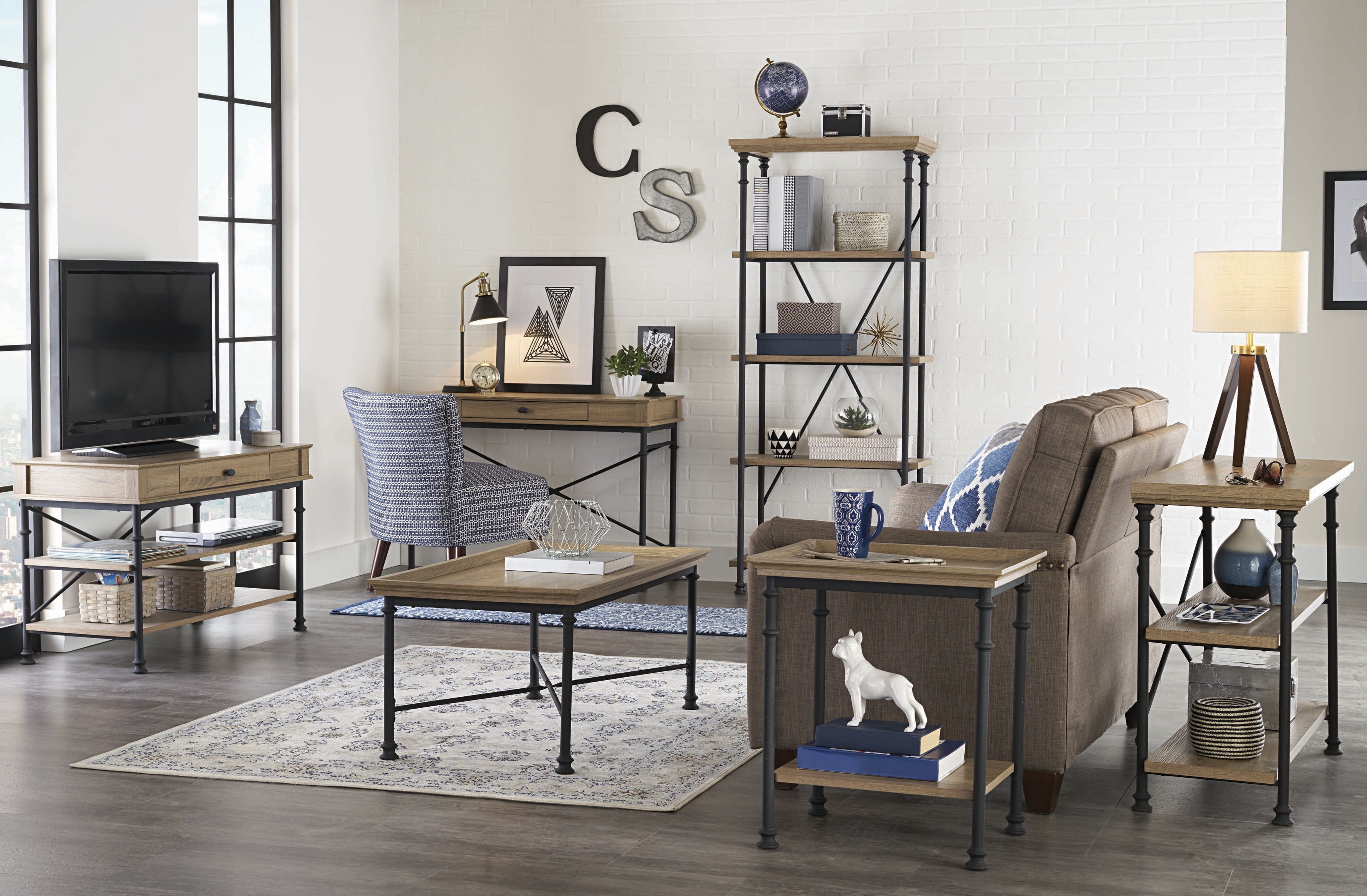 Better Homes & Gardens River Crest 5-Shelf Bookcase, Rustic Oak Finish