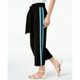 thumbnail image 3 of I-N-C Womens Varsity Stripe Casual Cropped Pants, Black, Small, 3 of 3