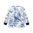 thumbnail image 5 of Xoenoiee Robin Flower Print Girls Oversized Crewneck Sweatshirt Y2k Long Sleeve Side Slit Pullover Drop Shoulder Sweatshirt for Teen Girl, 13-14 Years, 5 of 7