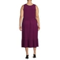 thumbnail image 2 of Terra & Sky Women's Plus Size Belted Knit Tank Dress, 2 of 5