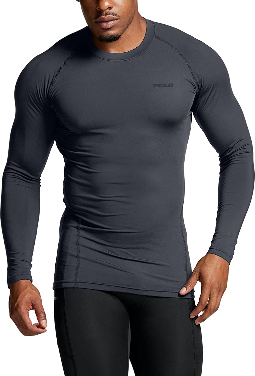 TSLA or Pack Men's Thermal Long Sleeve Compression Shirts, Athletic  Base Layer Top, Winter Gear Running T-Shirt