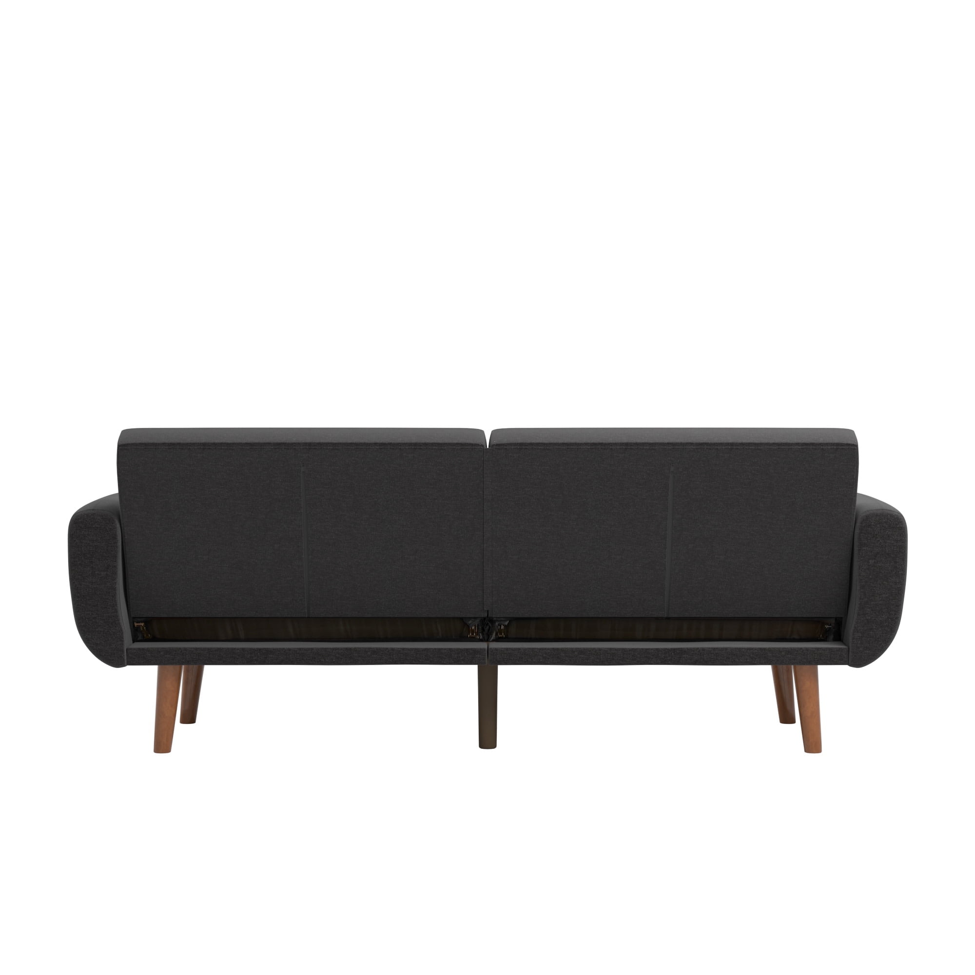 Weston Home Fosnavag Upholstered Convertible Futon Sofa Bed with USB, Dark Grey Linen