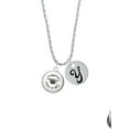 thumbnail image 2 of Delight Jewelry Silvertone Domed Class of 2023 Silvertone Script Initial Disc - Y - Charm Necklace, 20"+3", 2 of 4