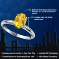 thumbnail image 2 of Gem Stone King 14K White Gold Yellow Citrine Solitaire Engagement Ring for Women | 1.30 Cttw | Oval 8X6MM | Gemstone November Birthstone | Size 5, 2 of 6