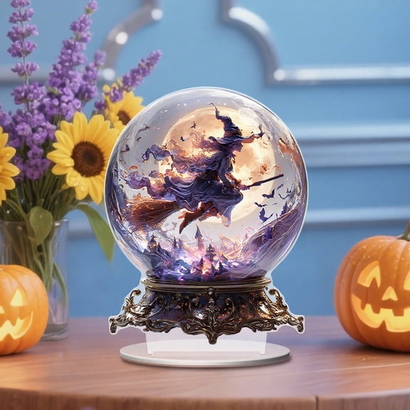 Clearance Desktop Ornament under $10,Halloween Themed Acrylic Witch Standee Enchanting Decor For Parties & Home Decoration
