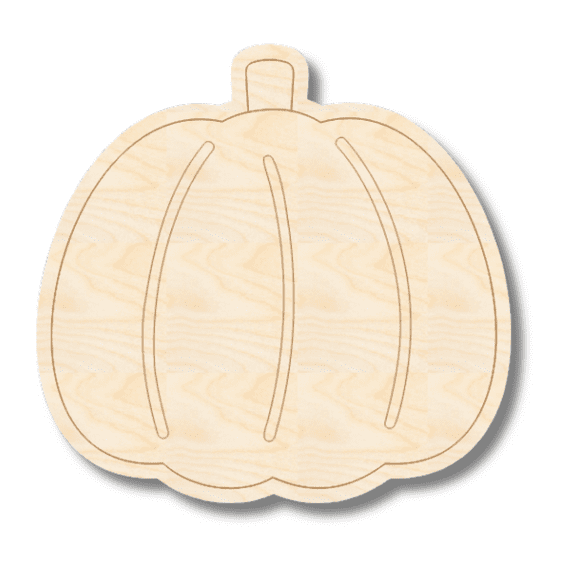 Unfinished Wood Etched Pumpkin Shape 3" / 1/8"