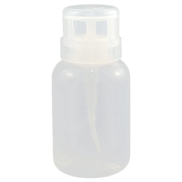 Botella vacía con dispensador de bomba, transparente, reutilizable y resistente, para quitar esmalte de uñas. Claro